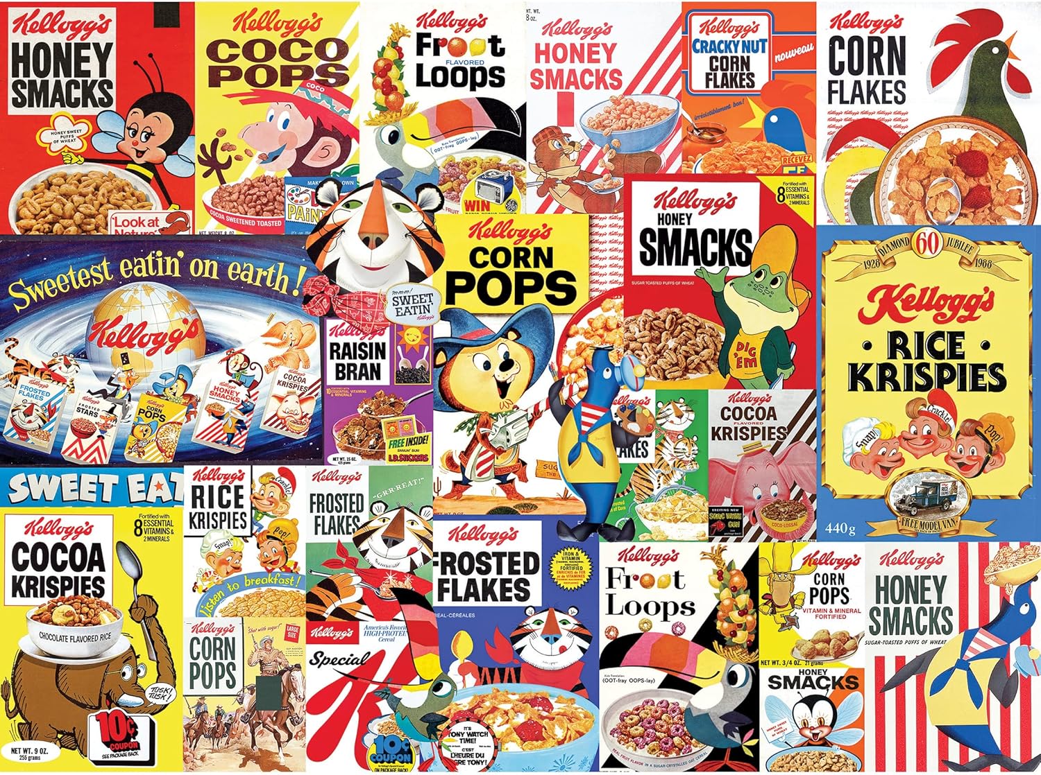 RoseArt - Kellogg's - Cereal Favorites - 1000 Piece Jigsaw Puzzles for Adults