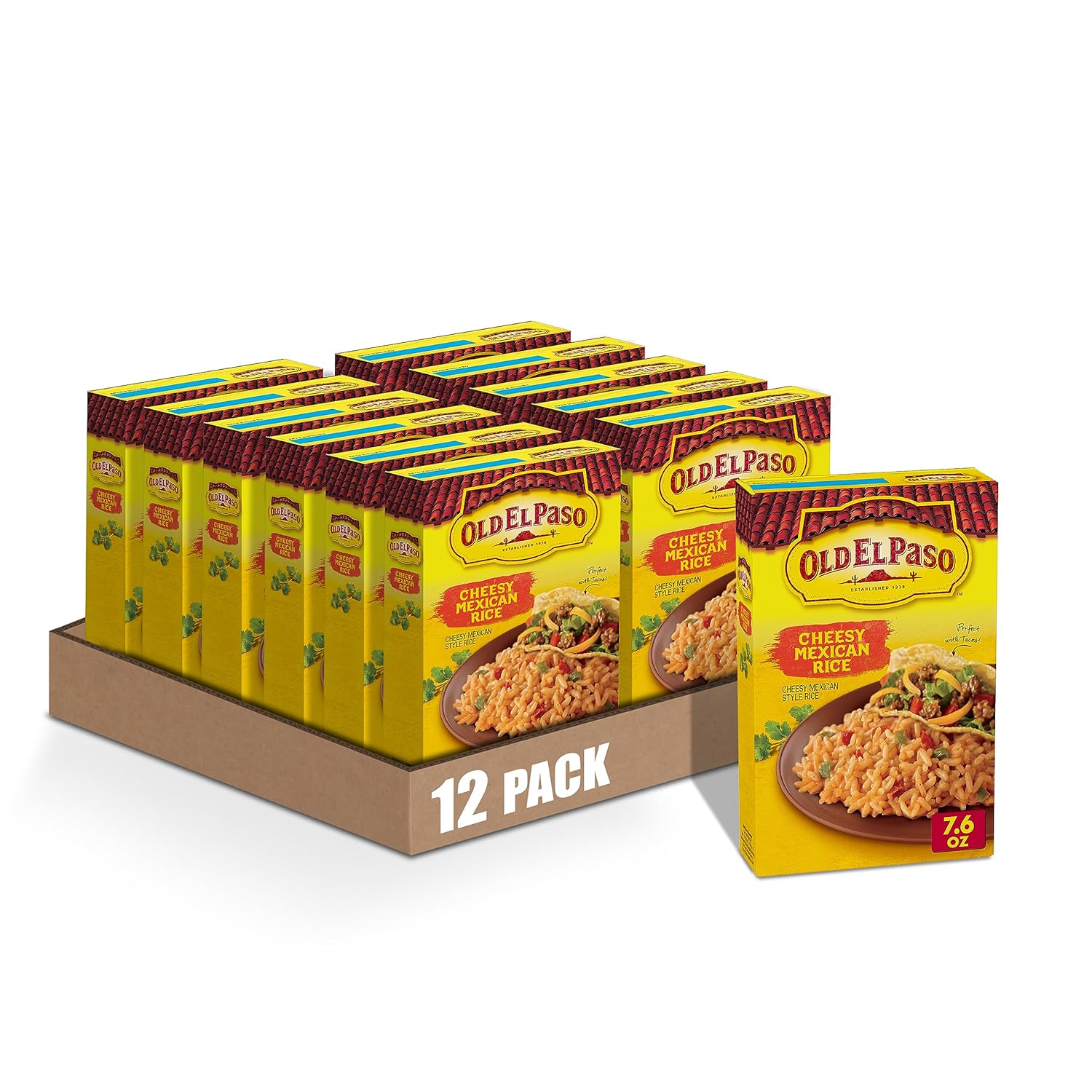 Old El Paso Cheesy Mexican Rice Mix, Side Dish, 7.6 oz (Pack of 12)