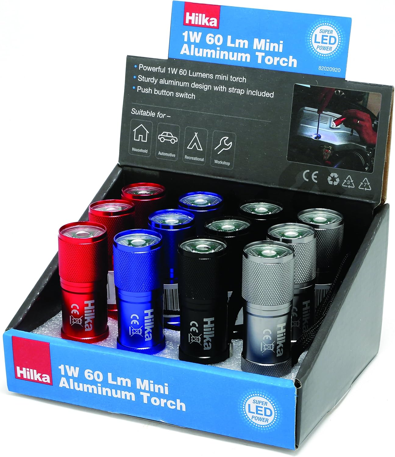 Hilka 82020920 90 LED 1 W 60 lm Aluminium Mini Torch