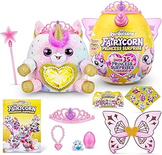 Rainbocorns Fairycorn Princess Surprise (Unicorn) by ZURU 11" Collectible Plush Stuffed Animal, Surprise Egg, Wearable Fairy Wings, Magical Fairy Princess, Ages 3+ for Girls, Children