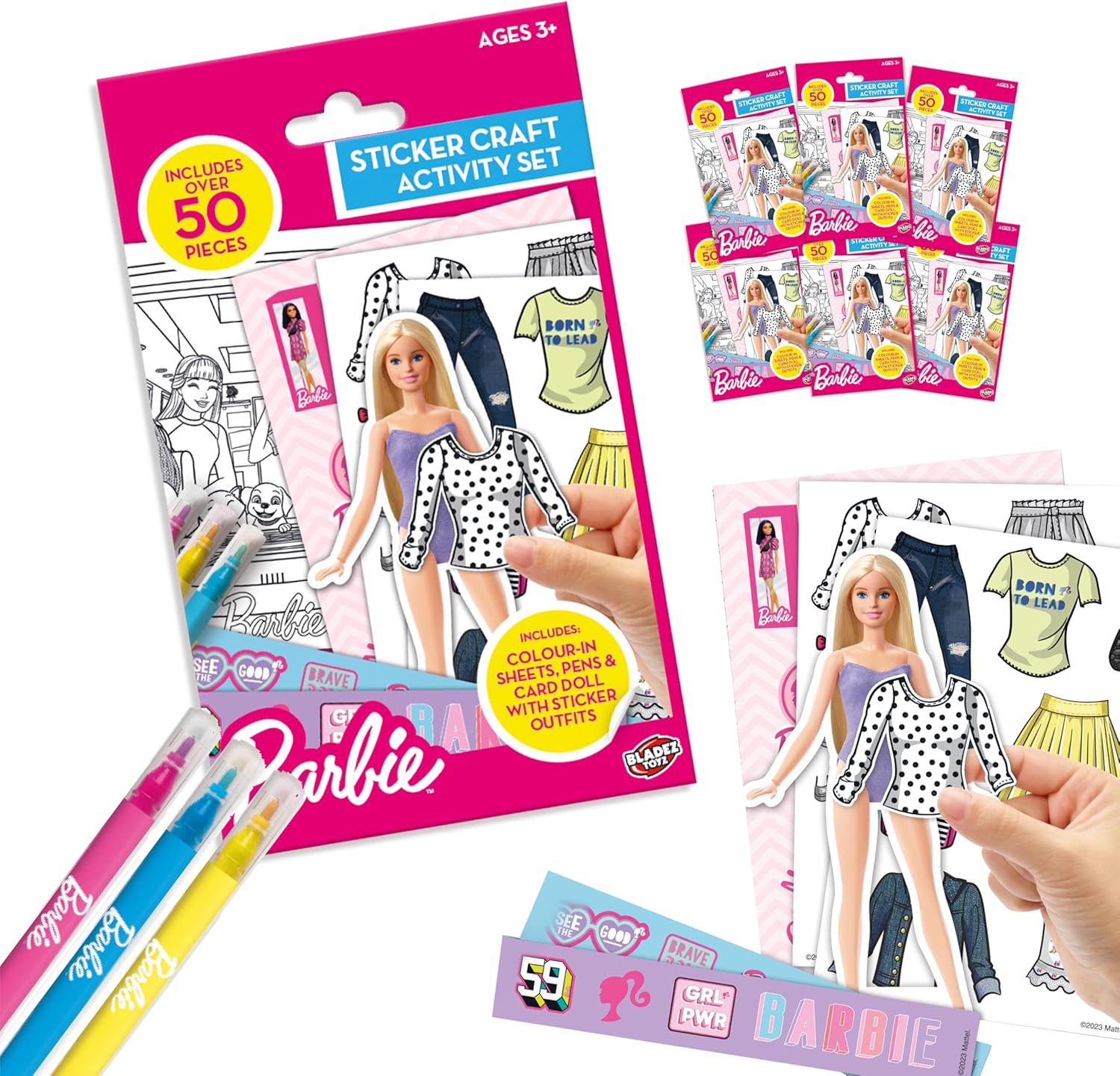 BLADEZ Barbie Toyz Sticker Activity Set - 1 Pack, 50pcs - Customizable Dolls & Stickers - Creative Accessories for Arts & Crafts