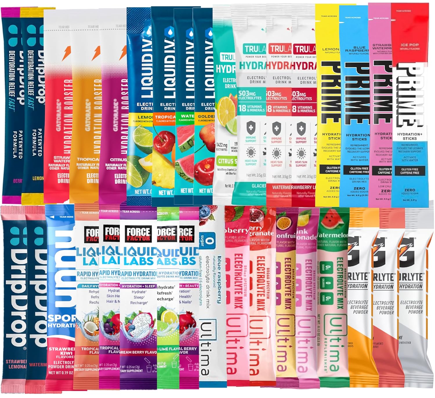 Niro Gift Basket Assortment - 25 Different Electrolytes Powder Packets Sampler for Energy Drink Hydration - Convenient On-the-Go Hydration Packets and Electrolyte Boost in Assorted Flavors