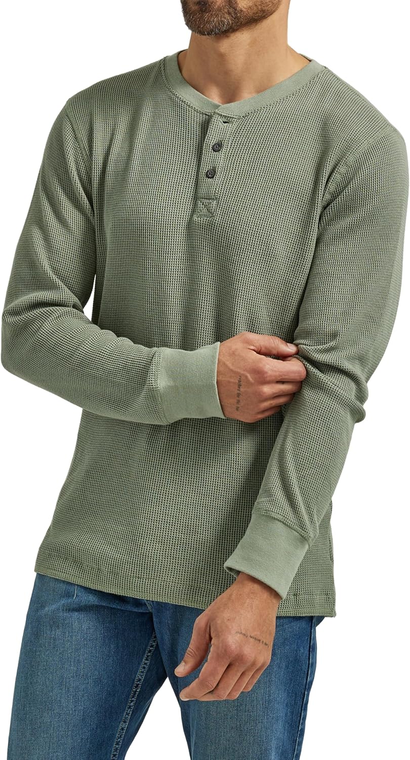 Wrangler Authentics Men's Long Sleeve Waffle Henley Shirt