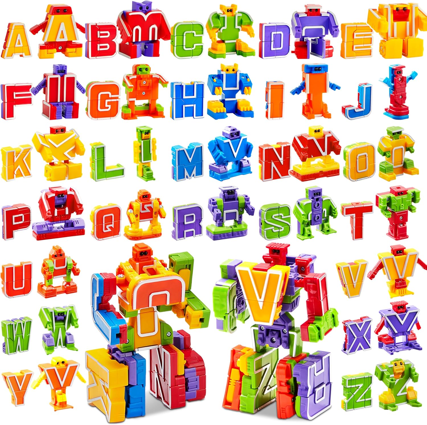 JOYIN Alphabet Robots Toys for Kids, ABC Learning Toys, Alphabots, Letters, Toddlers Education Toy, Carnival Prizes, Christmas, Treasure Box and Prize for Classroom