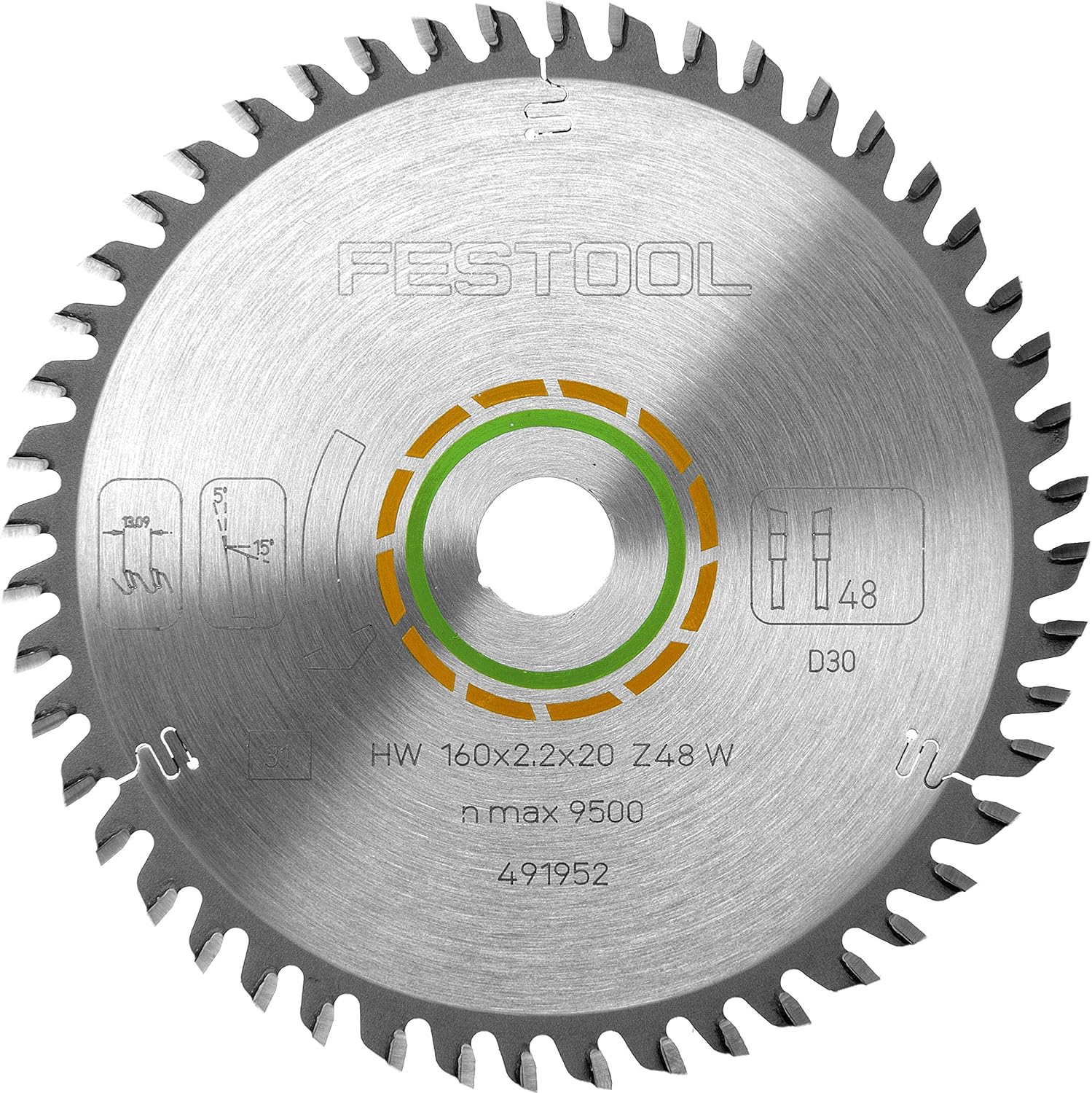 Festool Fine Tooth Saw Blade, 160 x 2.2 x 20 W48