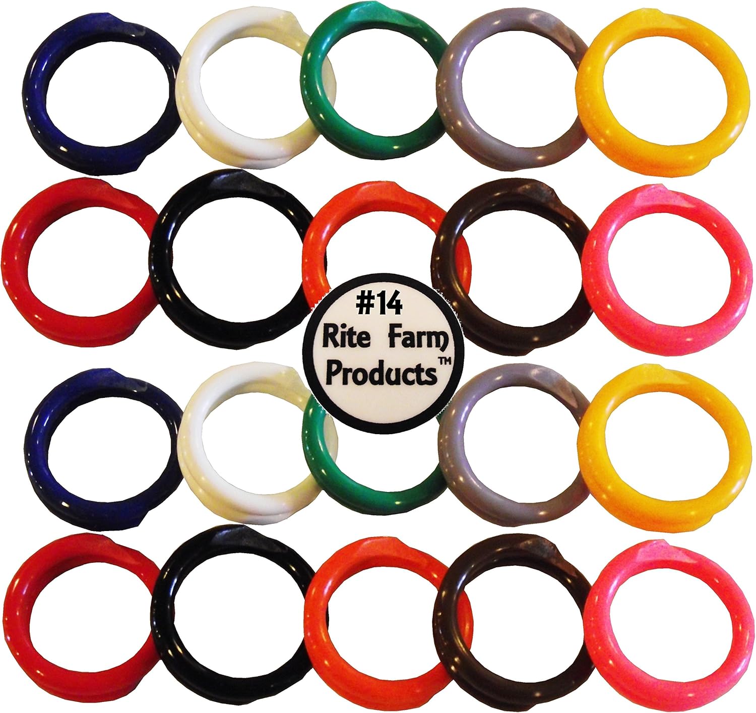 Rite Farm Products 20 Multi Colored #14 Leg Bands 7/8" Chicken Poultry Chick Quail Pigeon Duck Goose