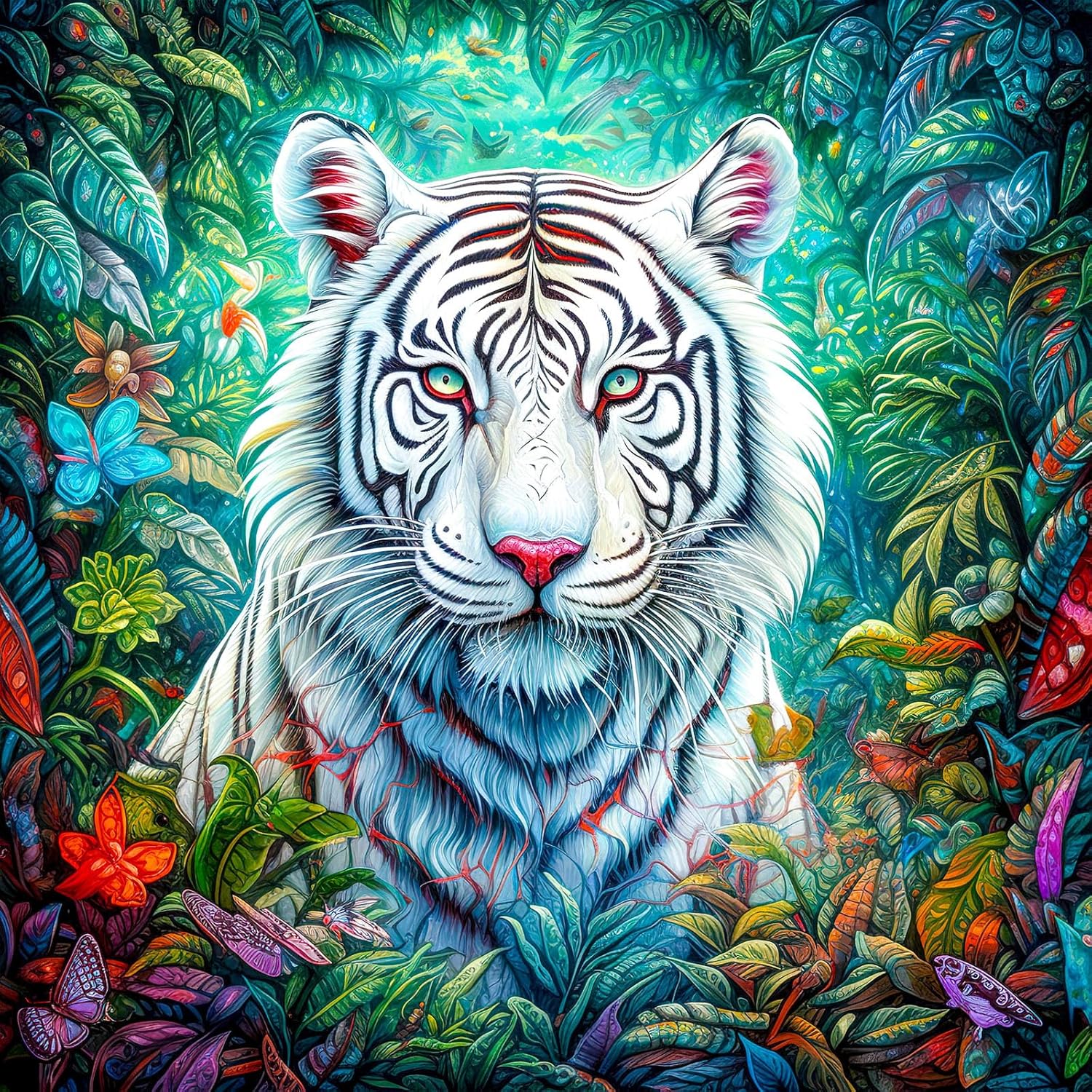 HUADADA Jigsaw Puzzles for Adults 1024,Puzzles for Adults, Family Puzzle Game Birthday Gifts Challenge High Difficulty-White Tiger
