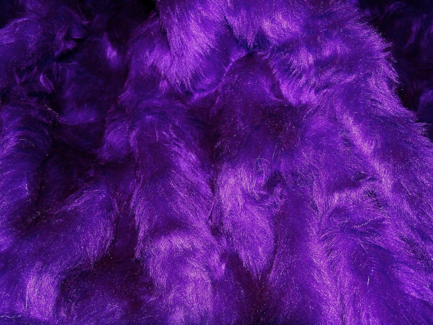Plain Fun Faux Fur Fabric Material Purple, 1Mtr - 150cmx100cm