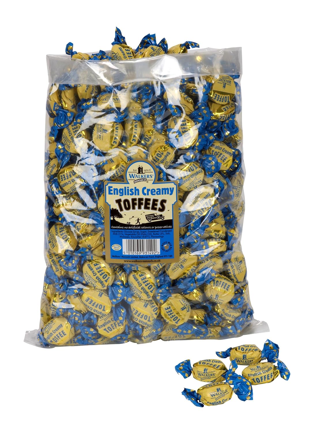 Walkers' Nonsuch English Creamy Toffees | with Whole Milk & Butter | Imported from UK | Traditional British Sweets | Classic English Toffee | 88.18 Oz (2.5kg)