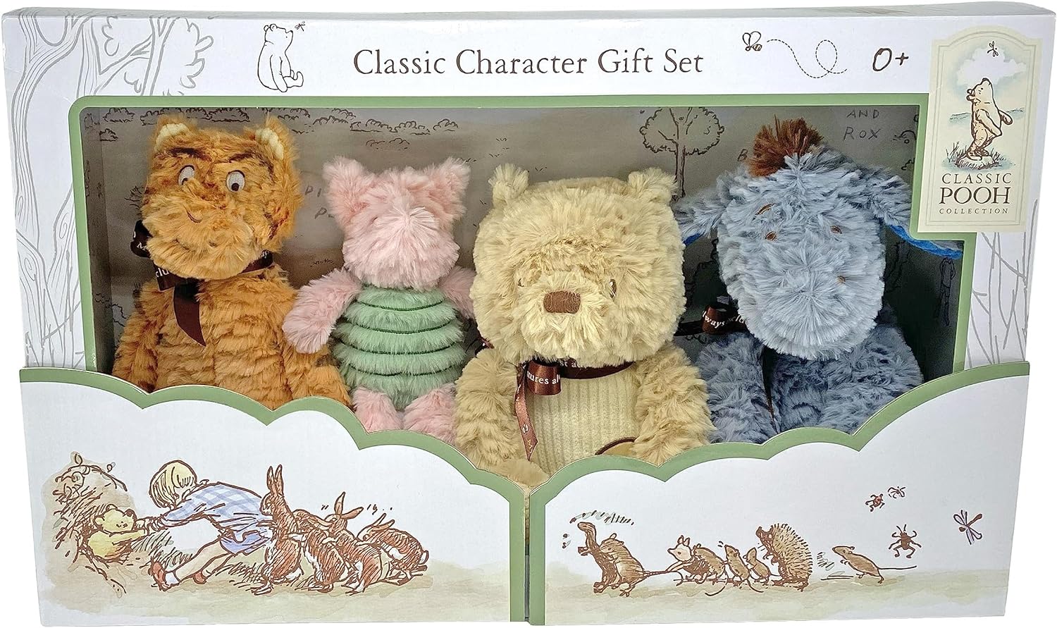 KIDS PREFERRED Disney Baby Classic Winnie The Pooh and Friends 4 Piece Plush Collector Set Stuffed Animals