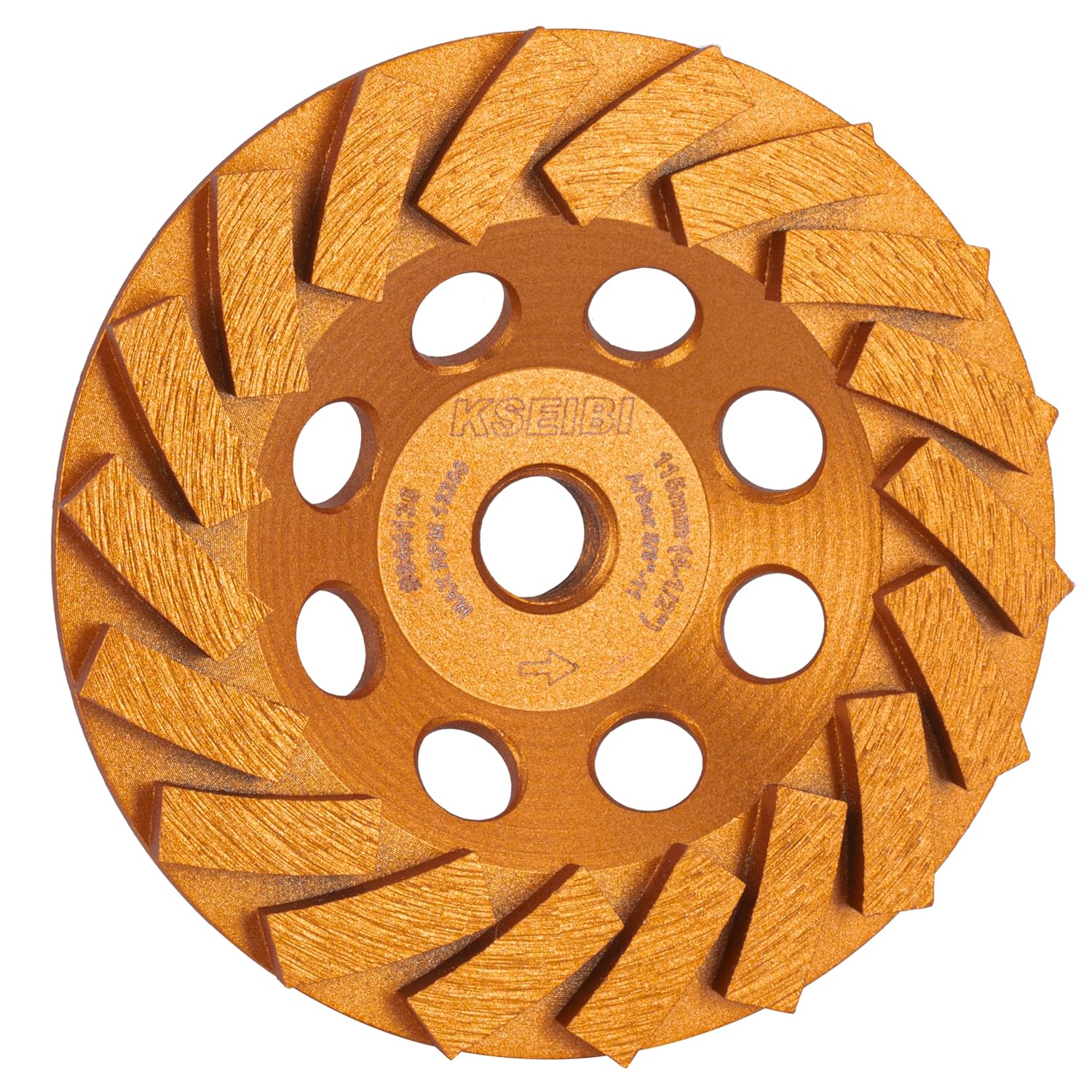 KSEIBI 644136 Diamond Concrete Grinding Wheel 4 1/2 inch for Polishing and Cleaning Stone Concrete Surface, Cement, Marble, Rock, Granite, and Thinset Removing, 5/8"-11 Arbor
