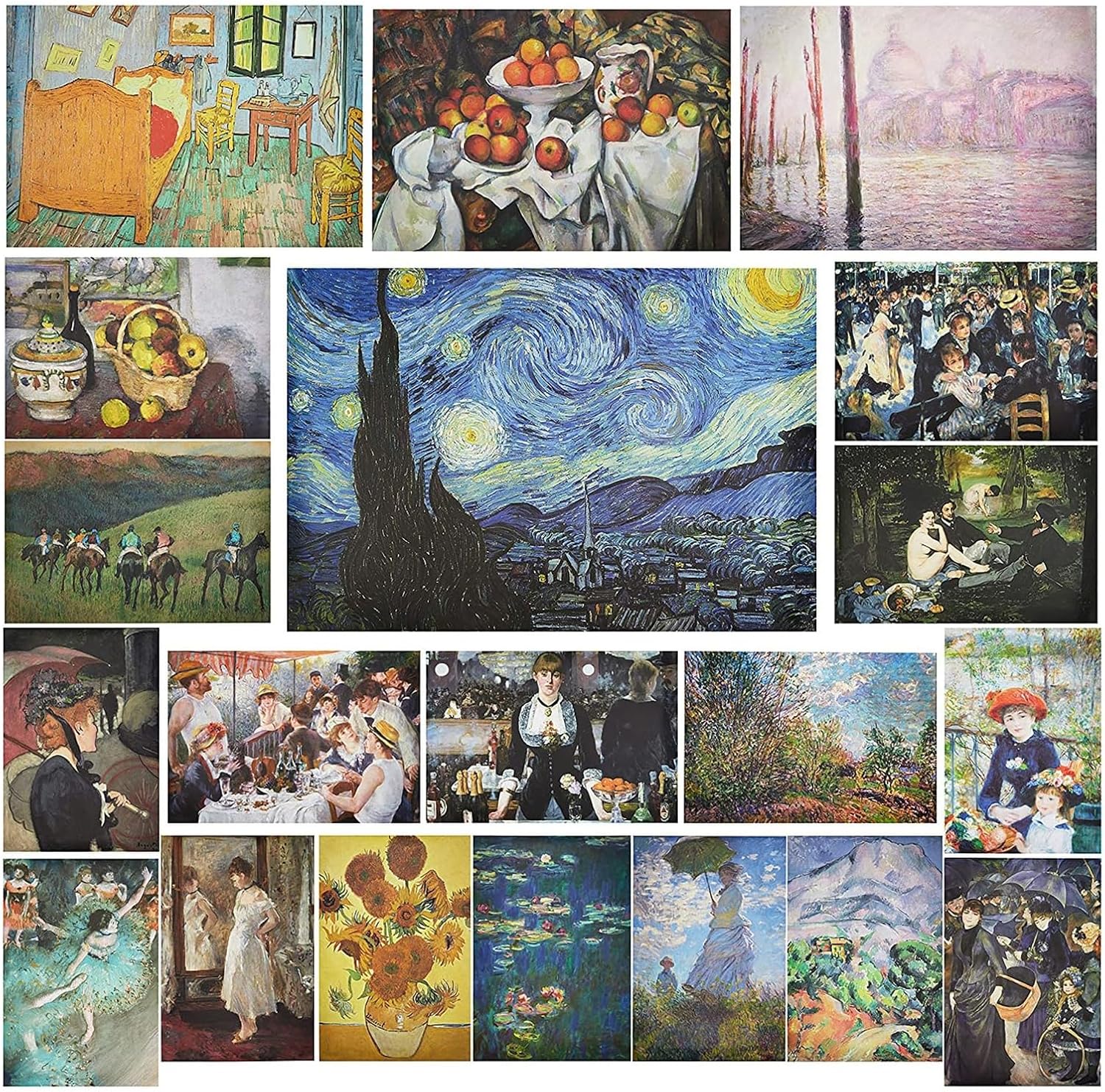 The Gifted Stationary 20 Pack Impressionist Artist Posters for Office, Dorm, Apartment, 13x19 in - Classroom Posters - Impressionist Art - Room Decor Aesthetic - Wall Decor