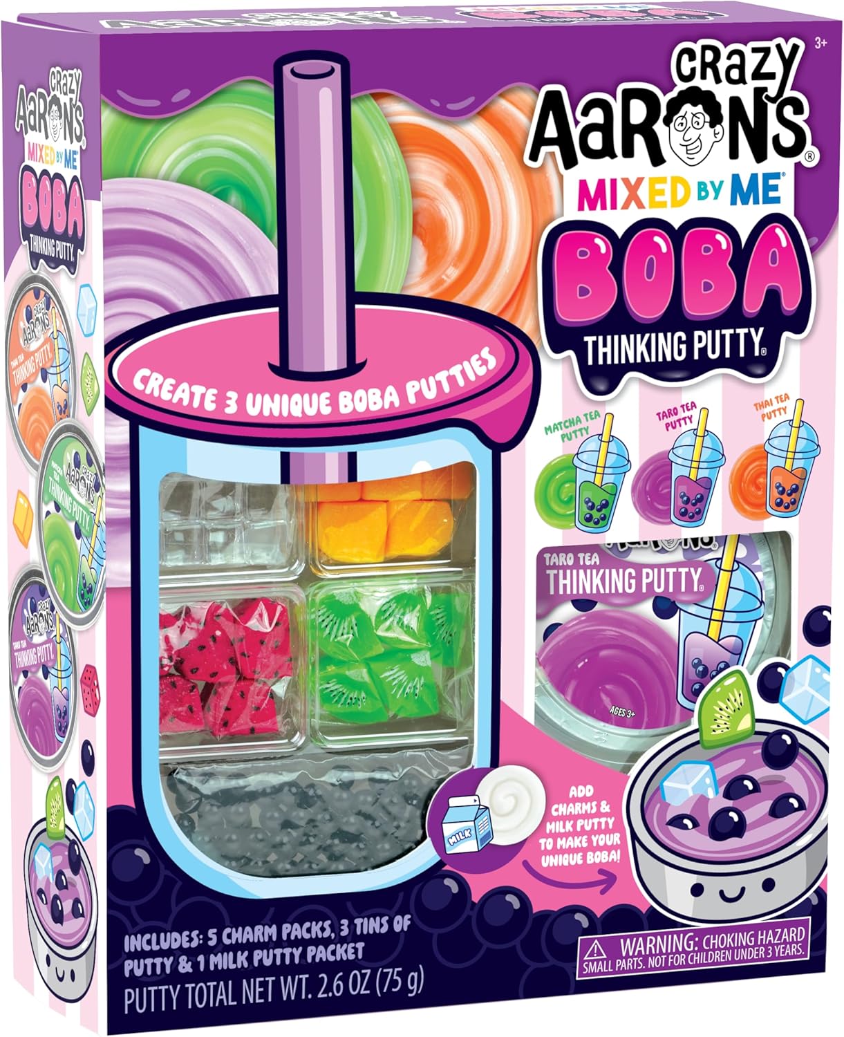 Crazy Aaron's Mixed by Me Boba Thinking Putty Kit - Made in USA