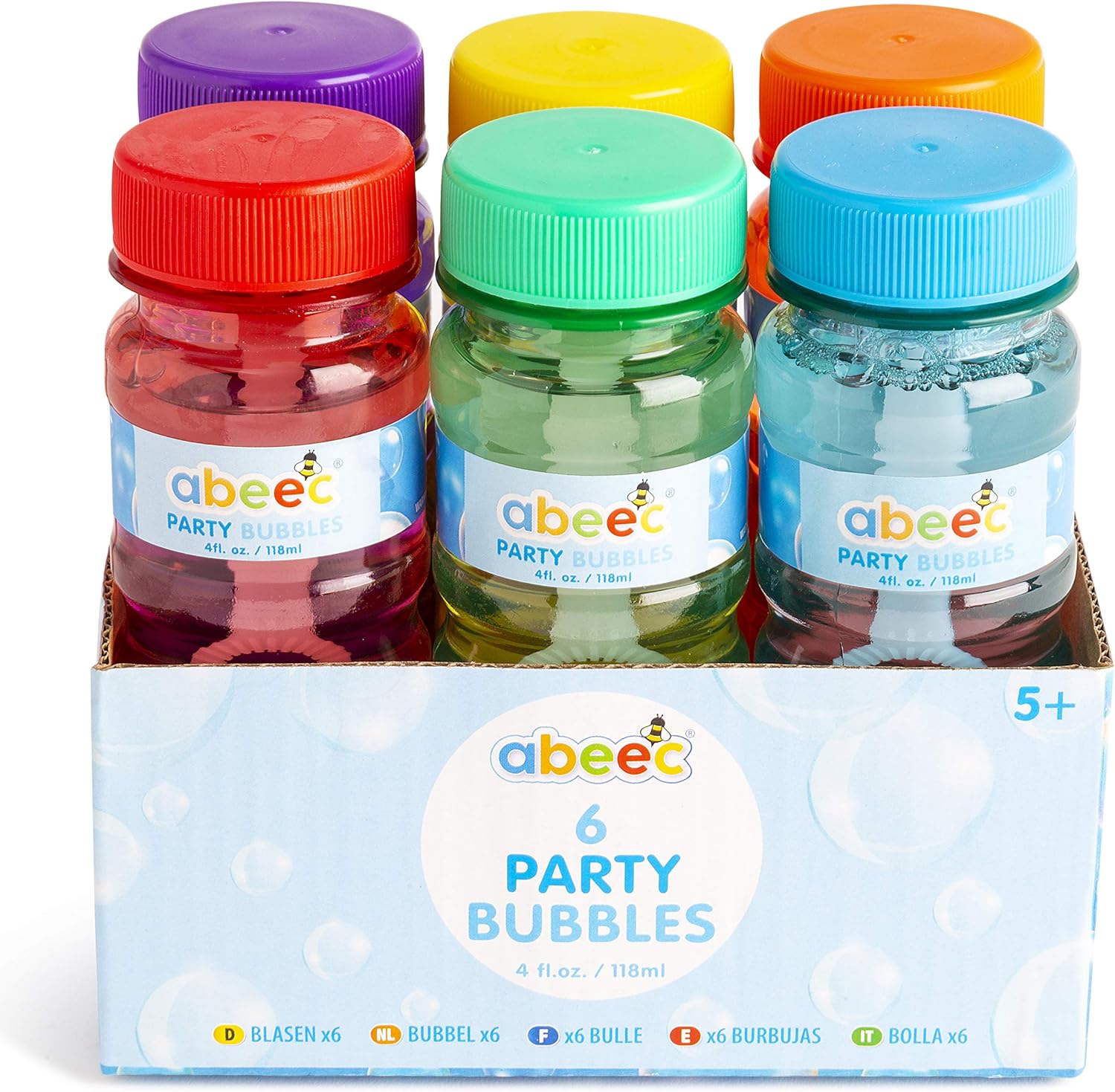 Abeec 6 Pack Bubbles For Kids - Multipack Bubbles For Children - Party Bag Fillers