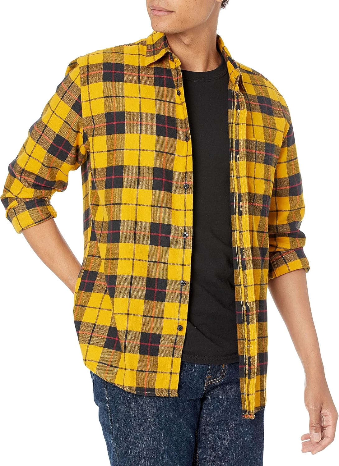Amazon Essentials Men's Long-Sleeve Flannel Shirt (Available in Big & Tall)