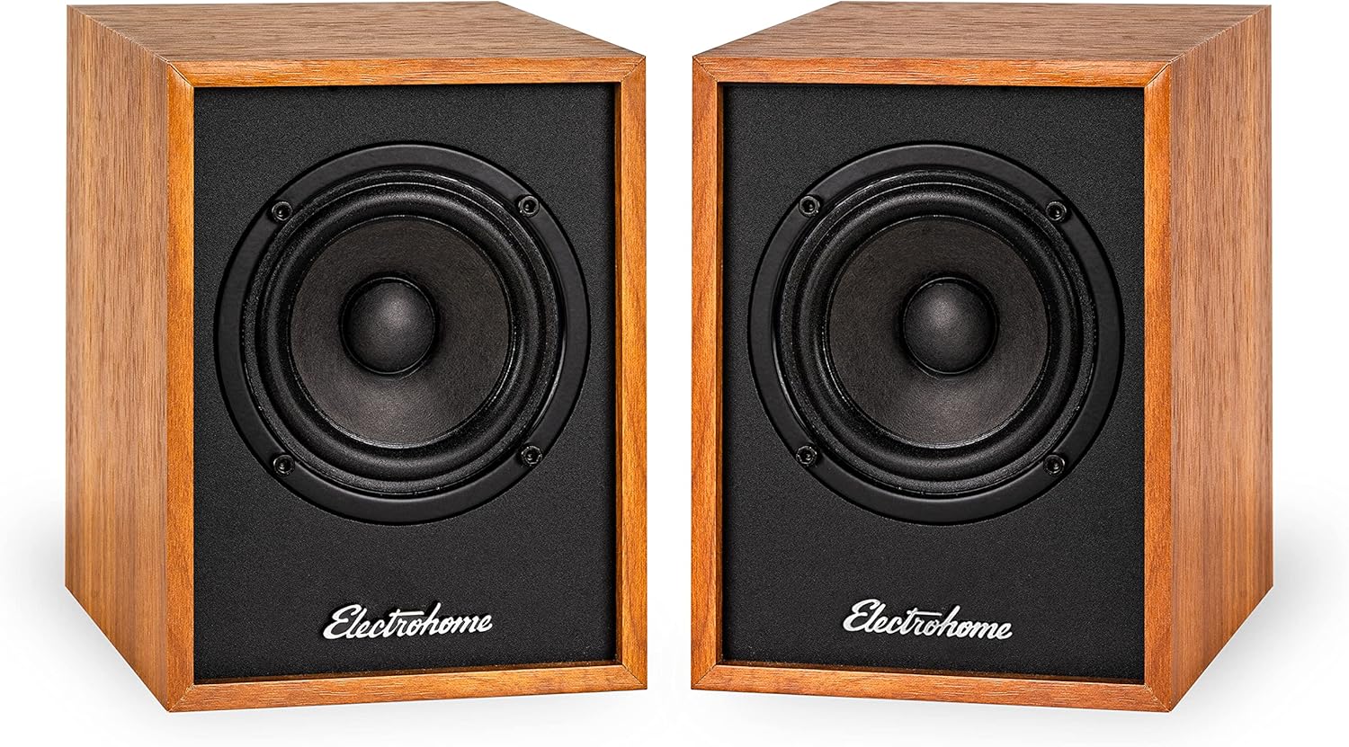 Electrohome Huntley Powered Bookshelf Speakers with Built-in Amplifier and 3" Drivers for Turntable, TV, PC and Wireless Music Streaming Featuring Bluetooth 5, RCA and Aux (EBB10)