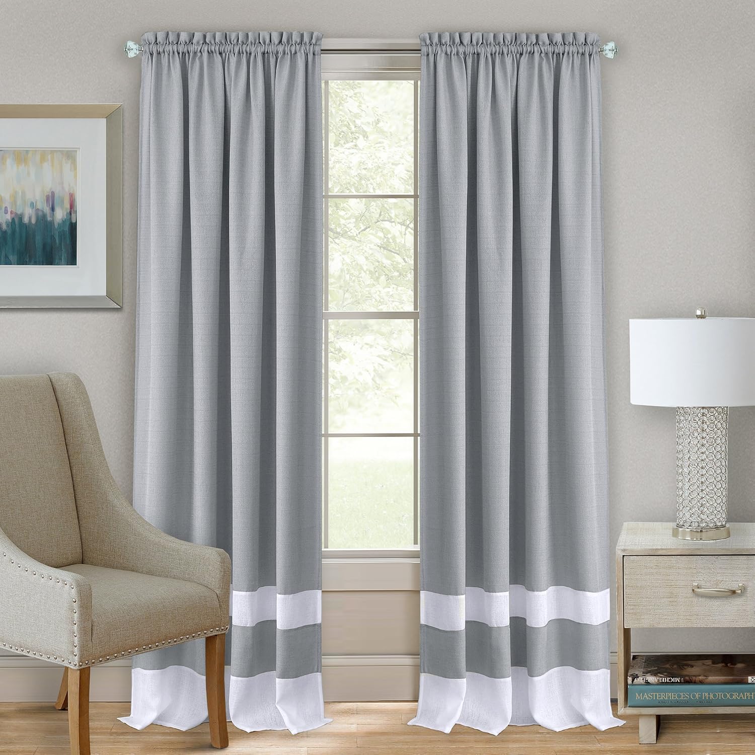 Achim Home Furnishings Darcy Panel - 52x63 - Grey/White