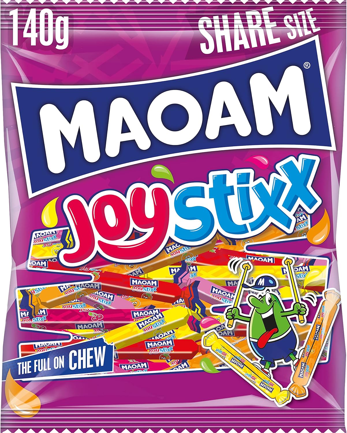 HARIBO MAOAM Joystixx – Chewy Fruit Flavour Sweets – 140g Share Size