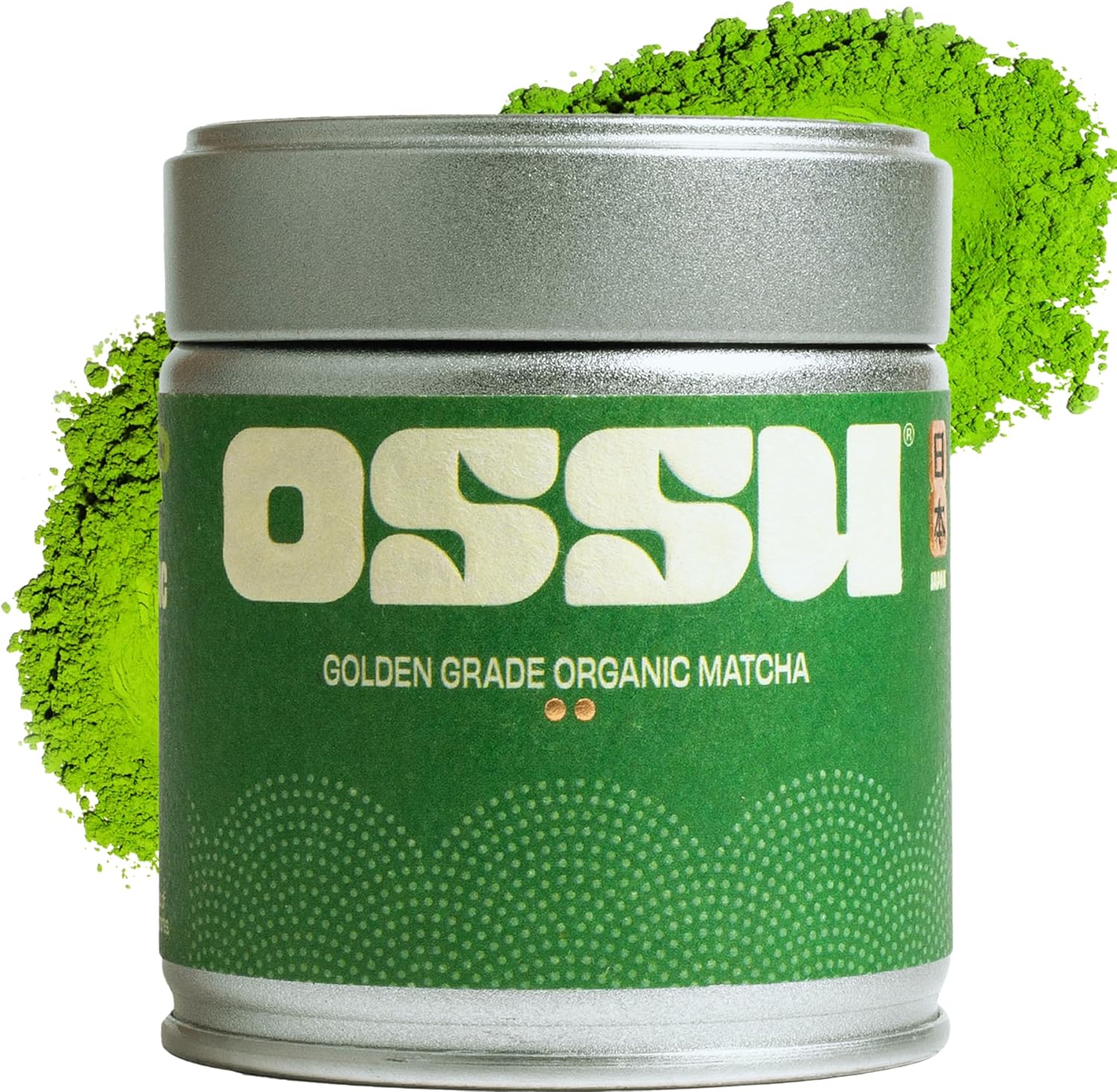 OSSU Organic Matcha Powder 40g - Golden Grade from Uji, Kyoto, Japan - True Ceremonial Spring Harvest, Stone-Ground Green Tea