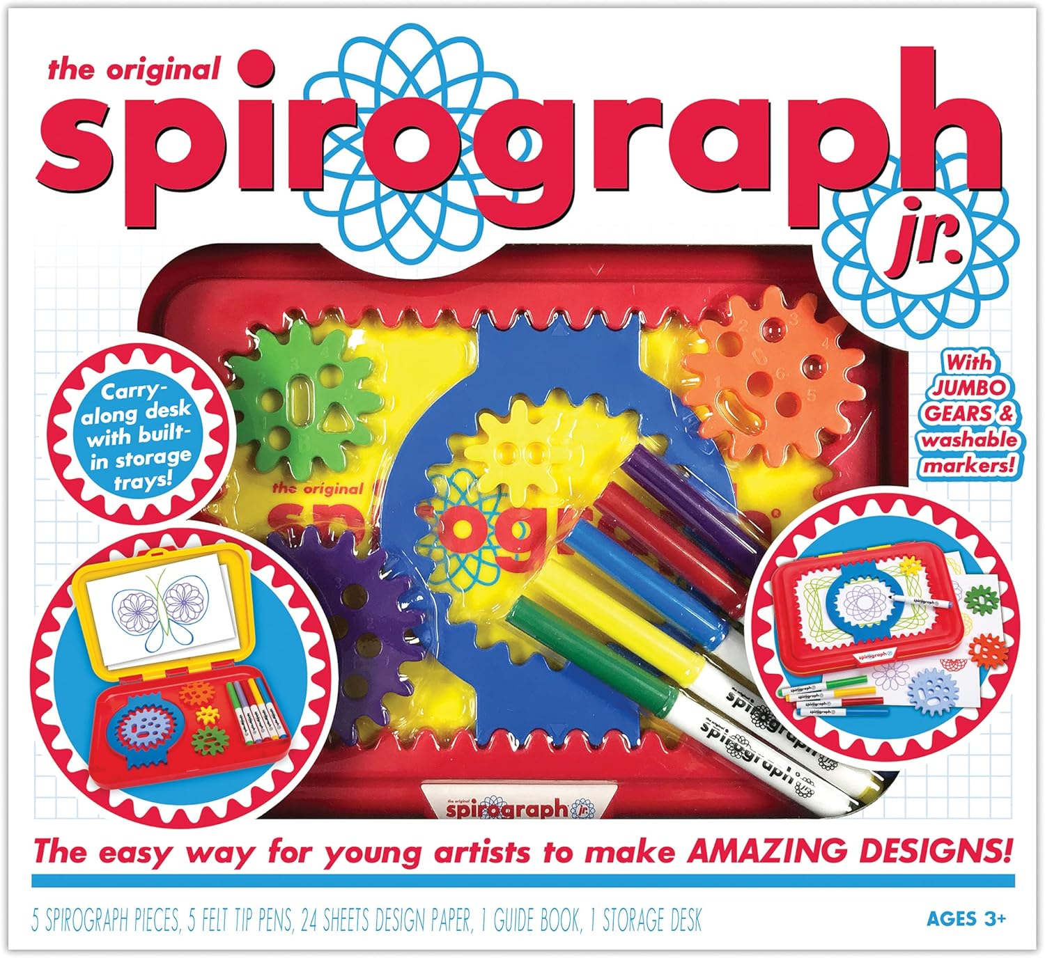 Spirograph Junior Set | Create Amazing Endless Designs | Includes Jumbo Sized Pieces | Creative Arts & Crafts Activity | for Ages 3+