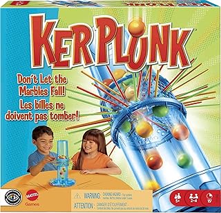 Mattel Games KerPlunk Kids Game, Family Game for Kids & Adults with Simple Rules, Don't Let the Marbles Fall for 2-4 Players