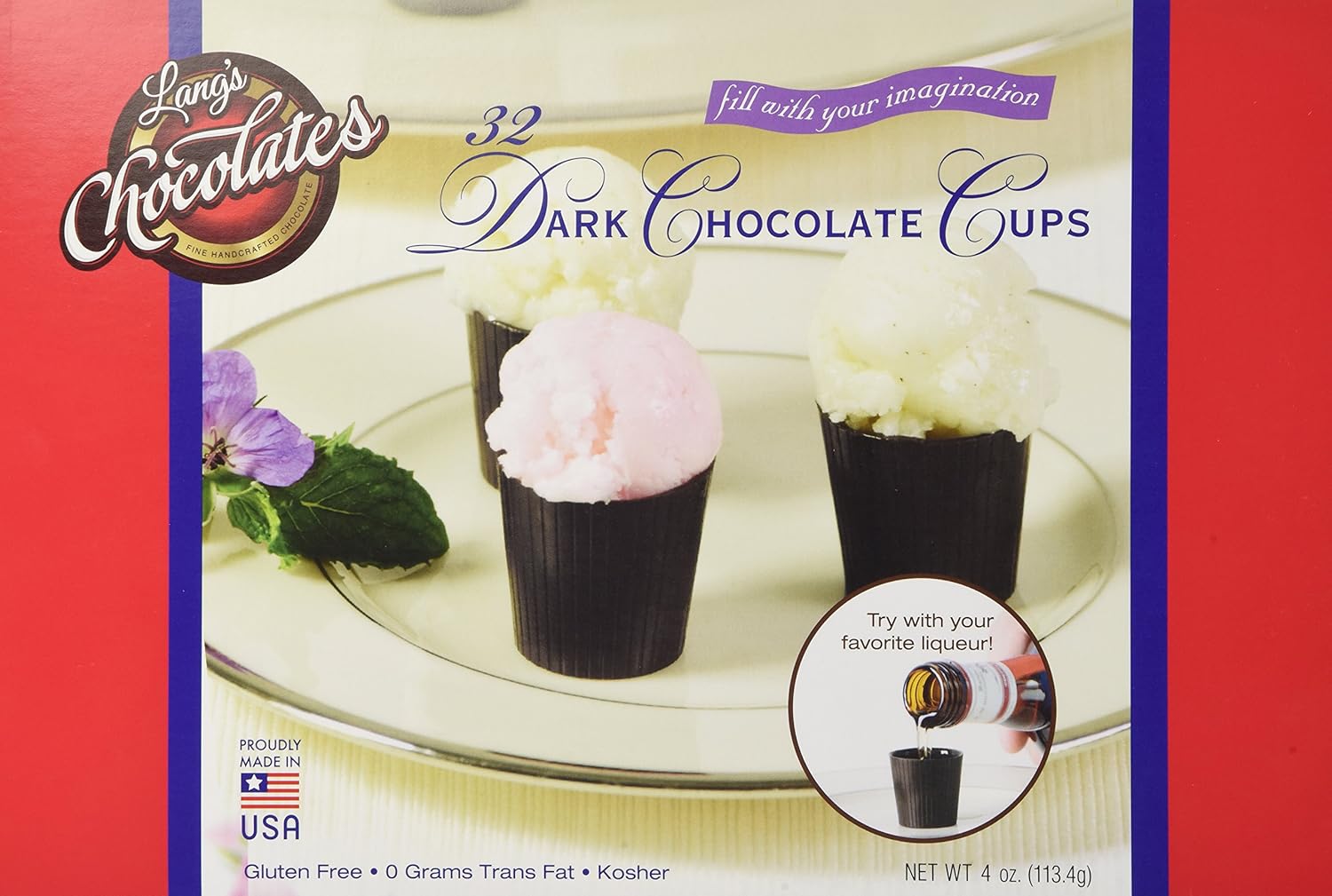 Lang’s Chocolates – Dark Chocolate Cups – Dairy-Free, Gluten-Free, Kosher and Dairy Certified – Add Mousse, Dessert, or Liqueur – Perfect for Entertaining – 32 Count
