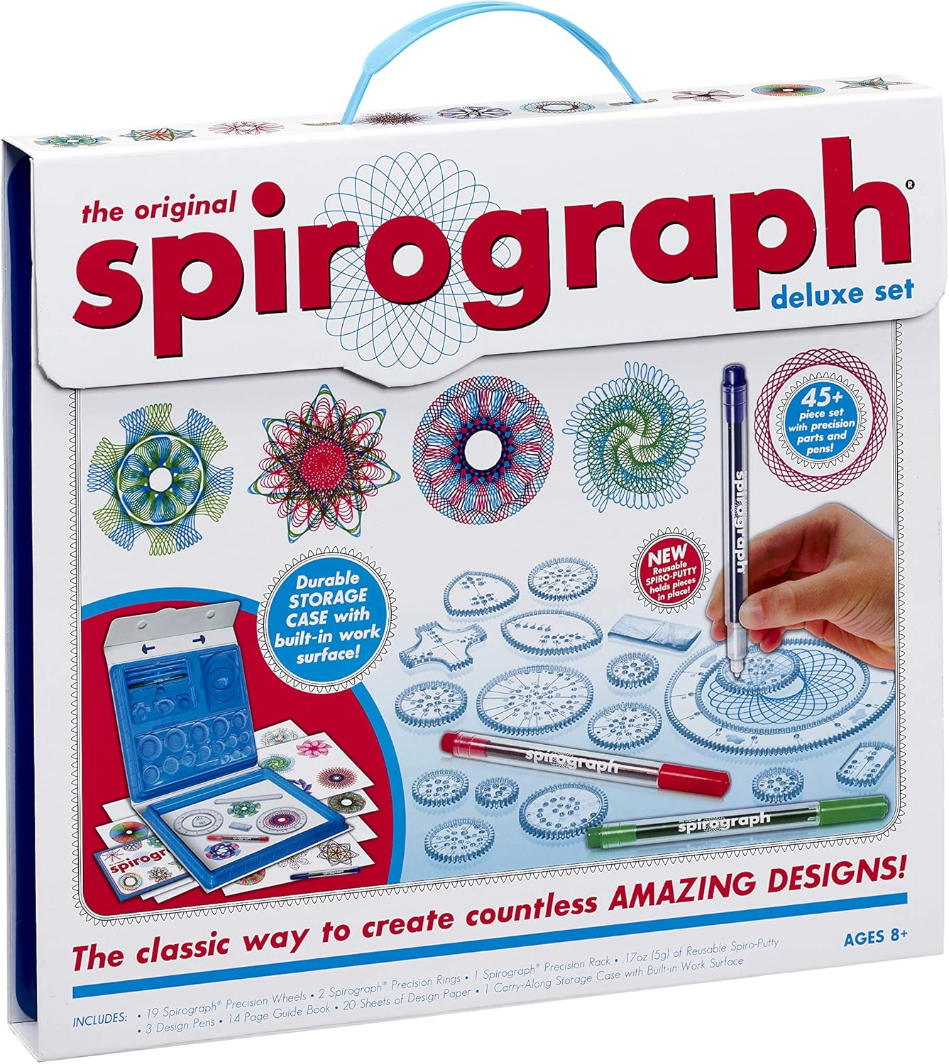 Spirograph Deluxe Set | Create Amazing Endless Designs | Including The Iconic Precision Parts, Pens & Spiro-Putty | Features Durable Storage Case | Creative Arts & Crafts Activity | for Ages 8+