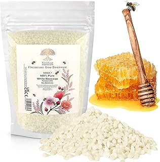 Beeswax Pellets 1.1LB 100% Pure and Natural Triple Filtered for Skin, Face, Body and Hair Care DIY Creams, Lotions, Lip Balm and Soap Making Candles (White)