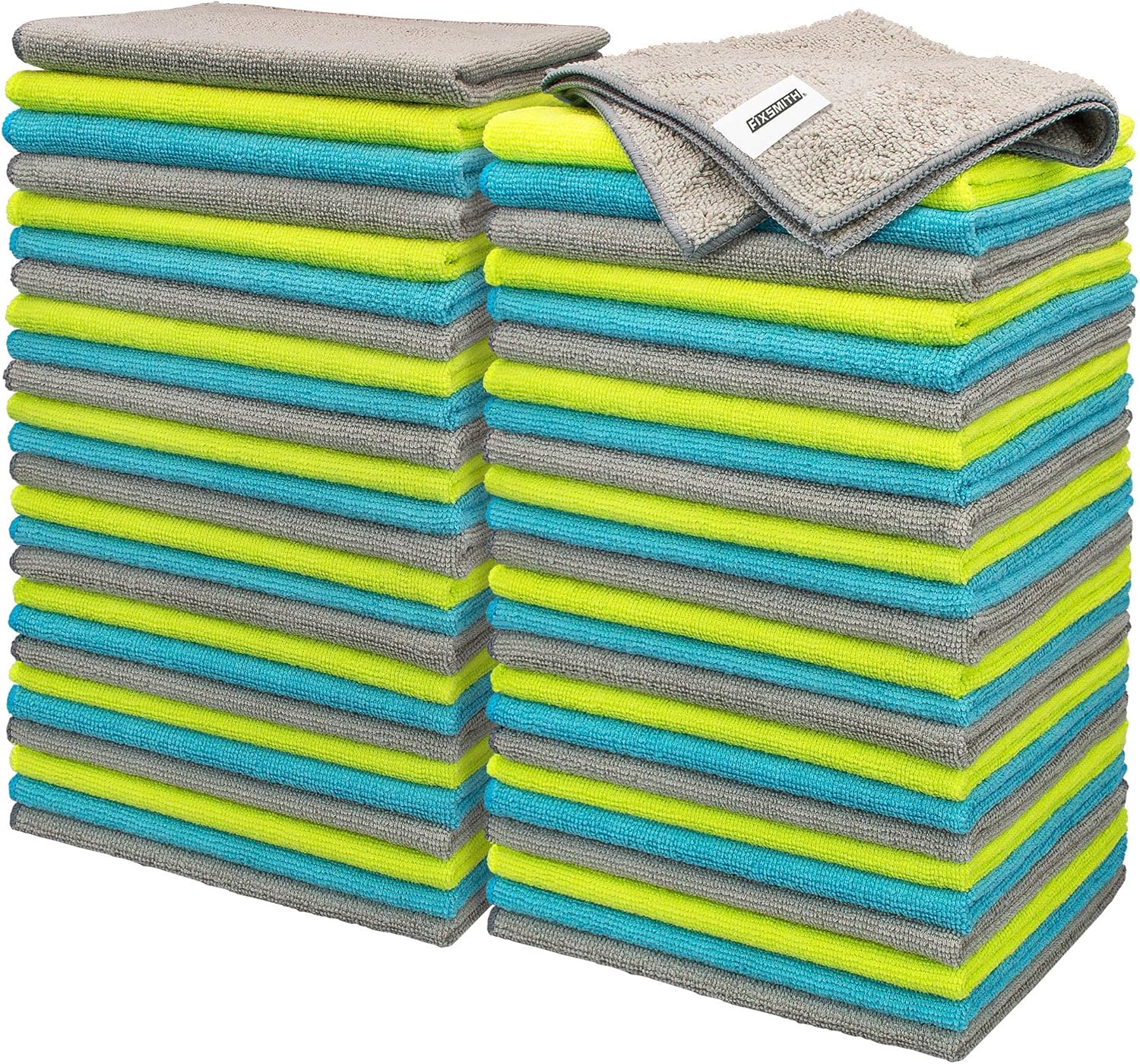 FIXSMITH Microfibre Cloth- Pack of 50, Multifunctional Microfibre Towels,30x40CM, Highly Absorbent Microfiber Duster Cloths for Kitchen, Lint-Free,Streak-Free Cleaning Cloths for Car