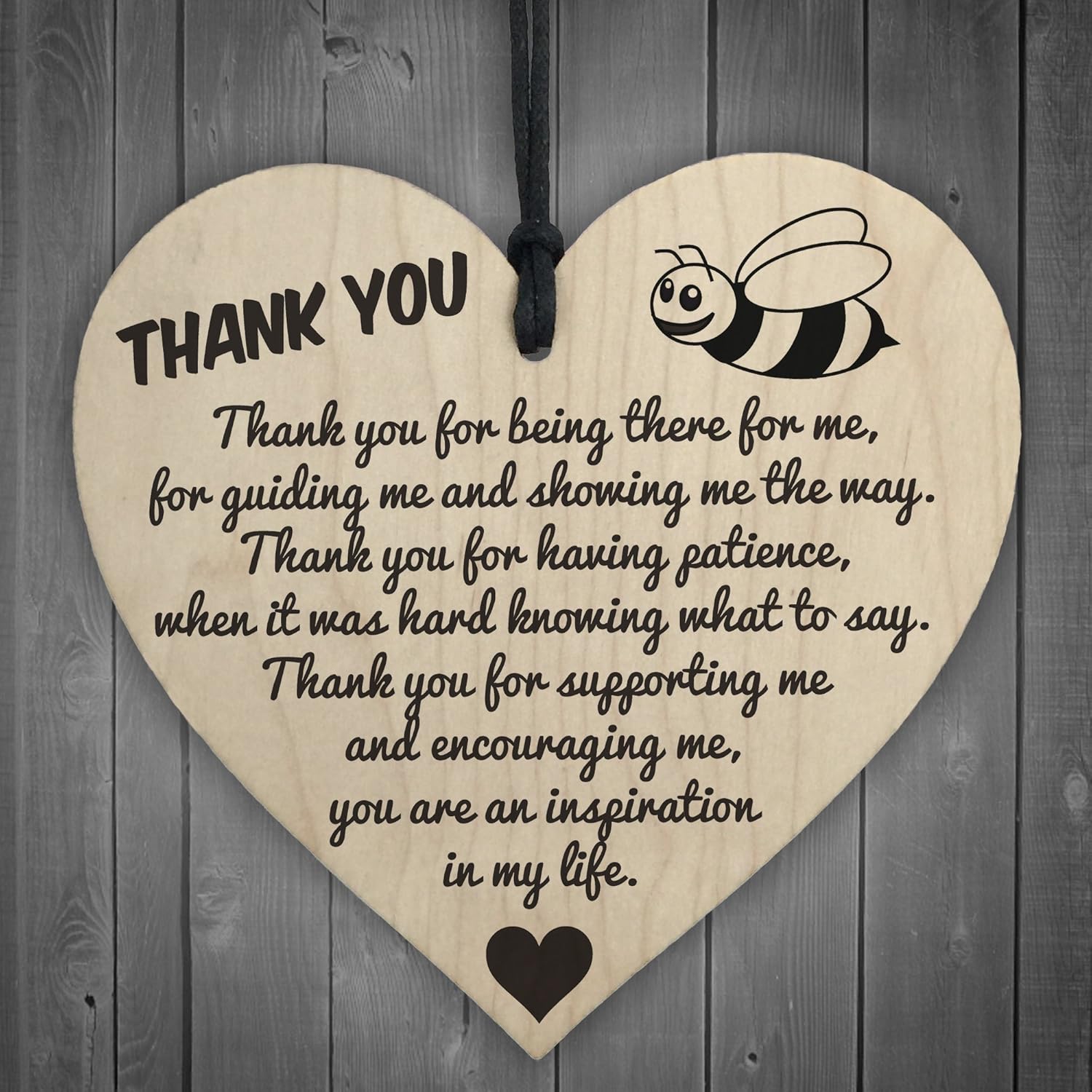 RED OCEAN Thank You For Being There For Me Wooden Hanging Heart Love Friendship Plaque