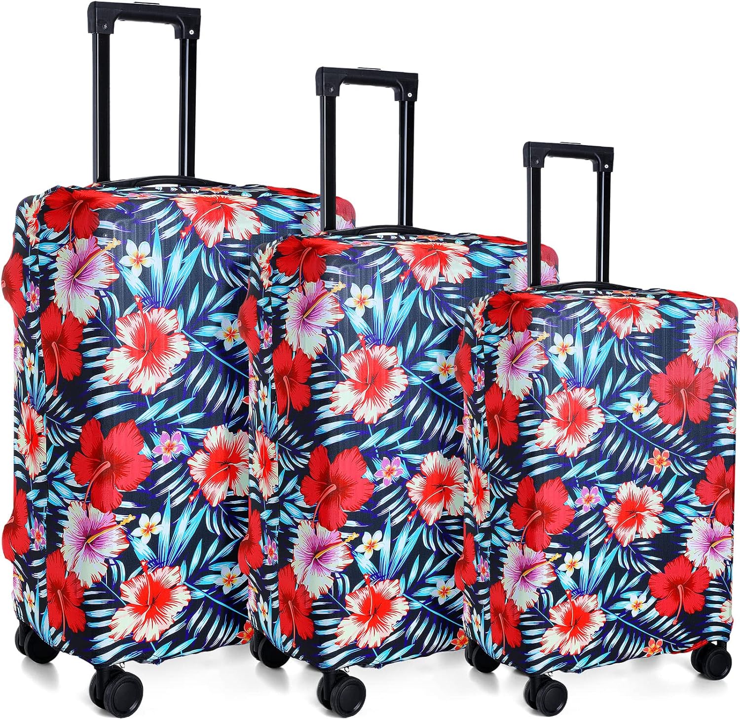 Amylove 3 Pcs Suitcase Covers Protective Washable Suitcase Protector Anti Scratch Luggage Cover Protector for 18-28 Inch Luggage (Floral)