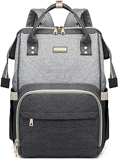 Diaper Bag Backpack for Women, Baby Bags for Girls,Diaper Bag with Changing Pad, and Insulated Pockets (Dark Grey +Light Grey)