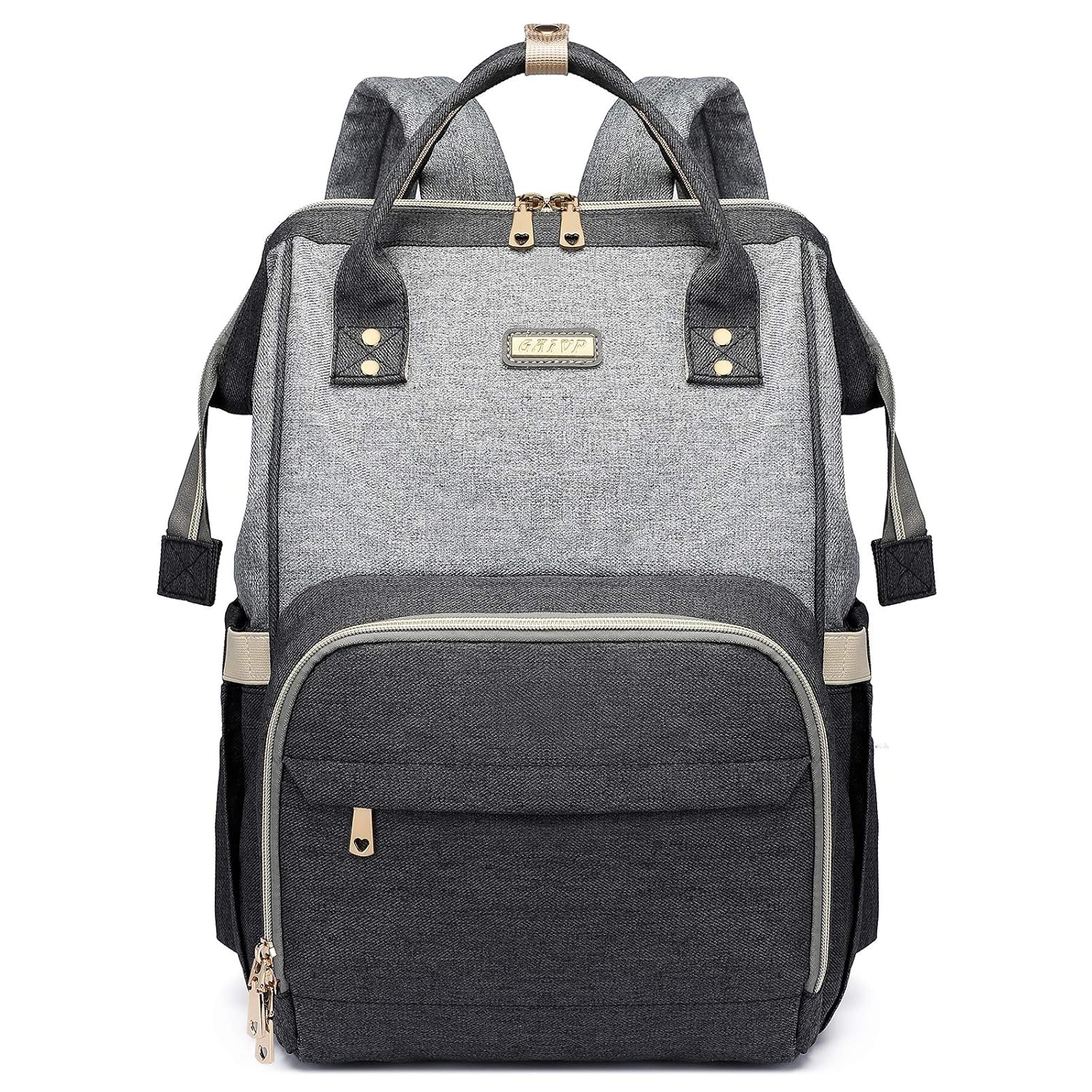 Diaper Bag Backpack for Women, Baby Bags for Girls,Diaper Bag with Changing Pad, and Insulated Pockets (Dark Grey +Light Grey)