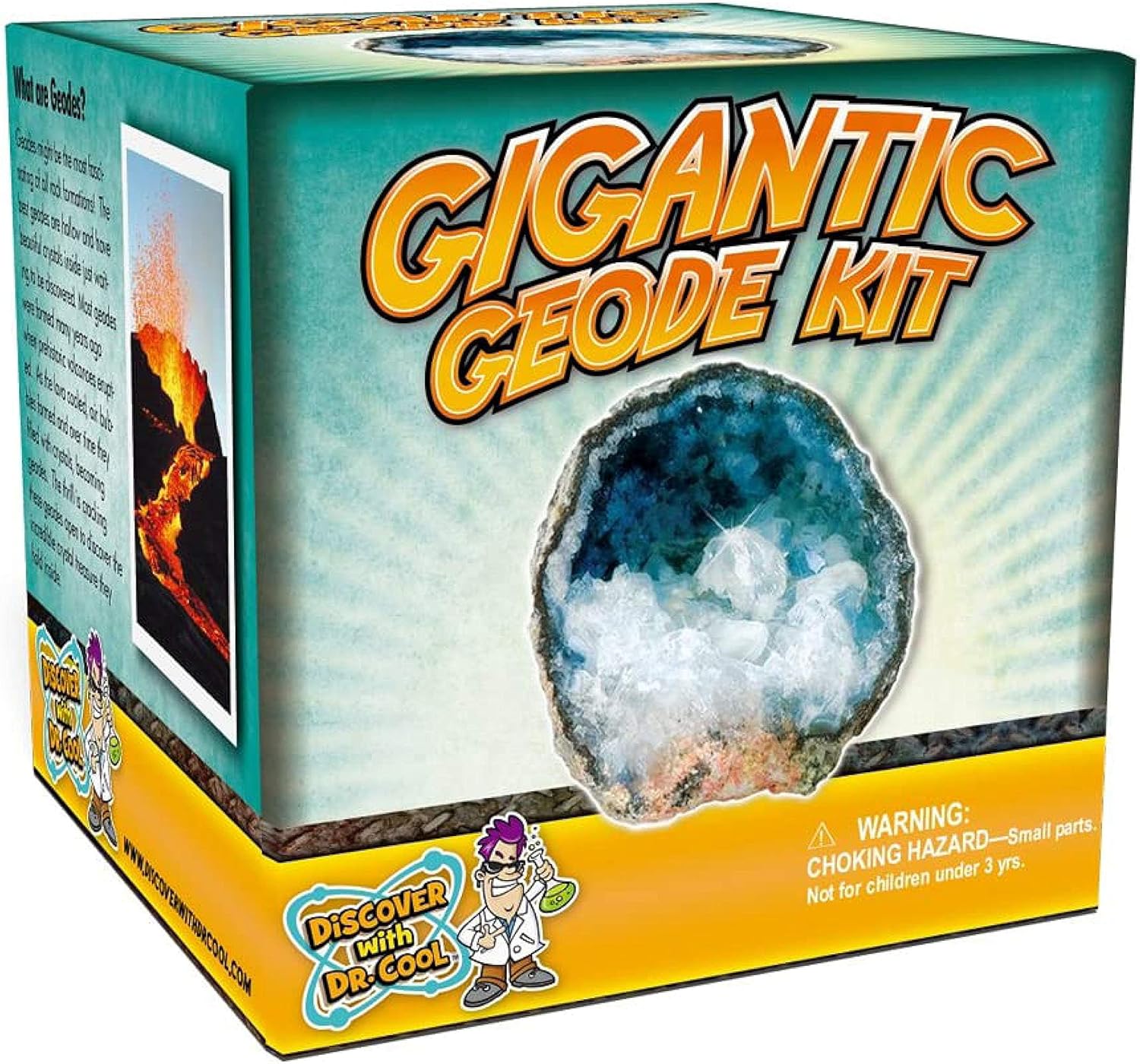 Break Open A Gigantic Geode – Break Your Own Large Geode with Crystals, Earth Science Kit for Kids to Learn Geology, Gifts for Rock Collectors, Cool Rocks for Boys and Girls
