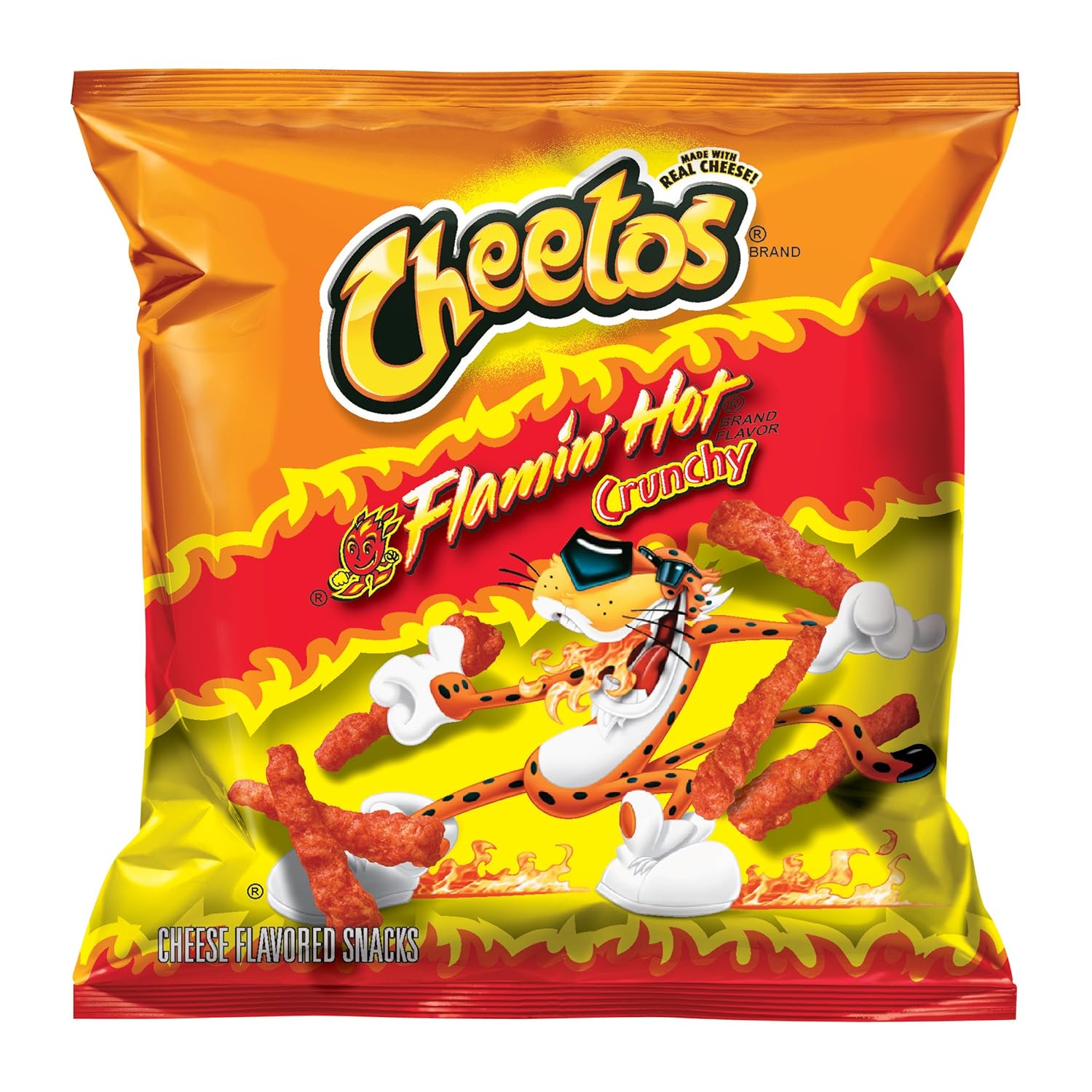 Cheetos Crunchy Flamin' Hot Cheese Flavored Snacks, 1 Ounce (Pack of 44)