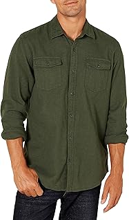 Amazon Essentials Men's Regular-Fit Long-Sleeve Two-Pocket Flannel Shirt