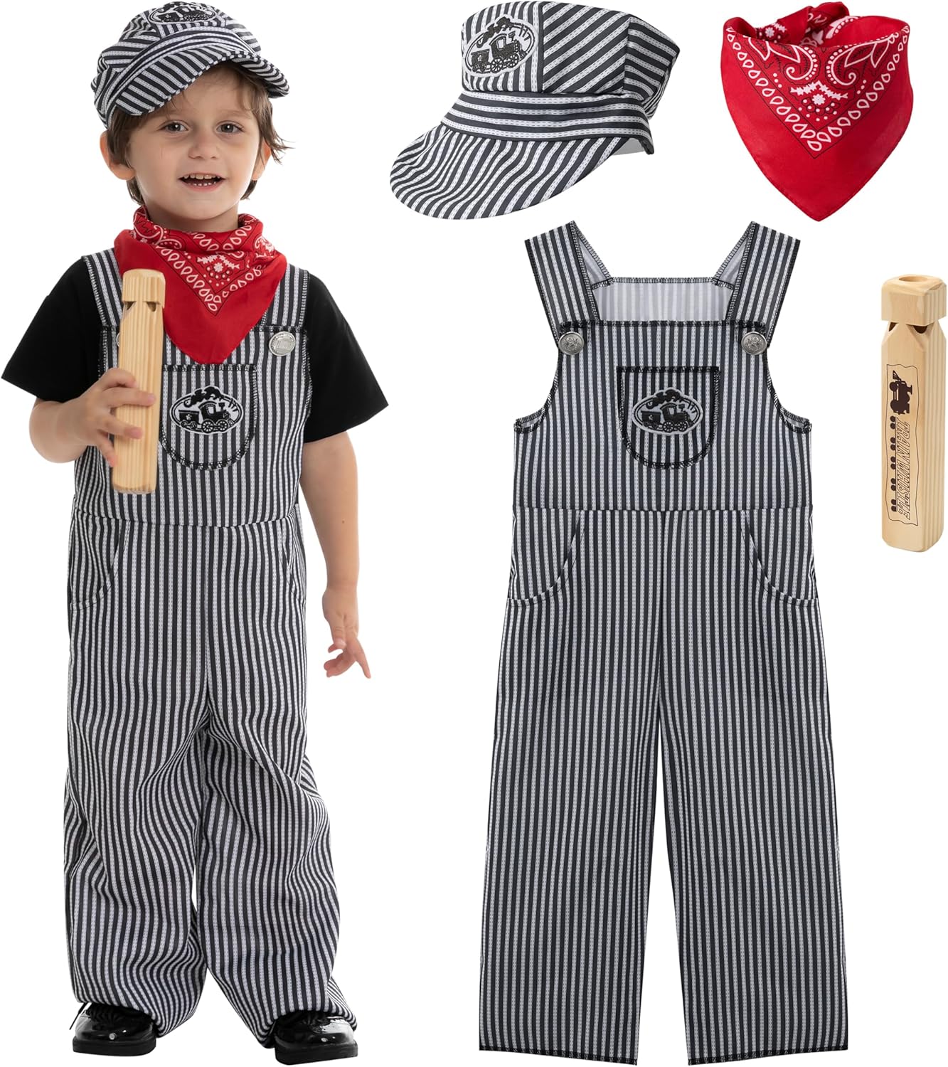 Spooktacular Creations Kids Train Engineer Costume, Unisex Railroad Train Engineer Costume for Kids