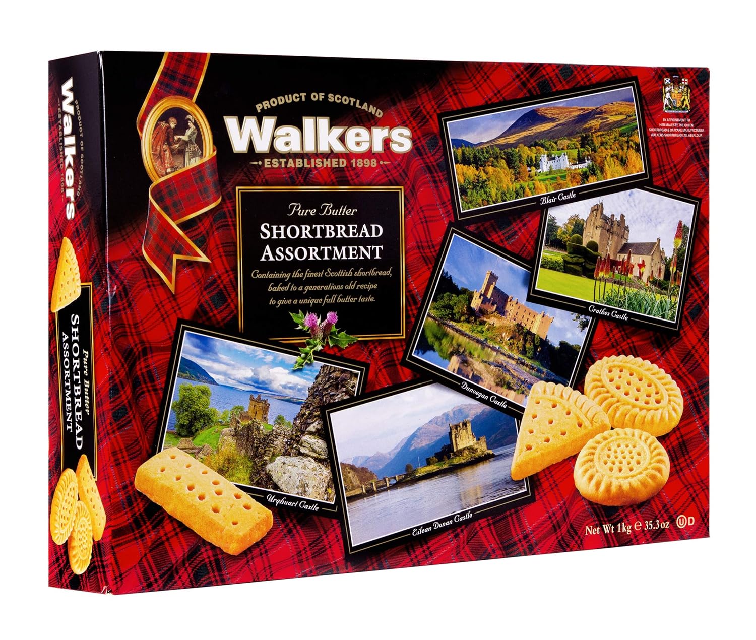 Walker's Shortbread Traditional Assorted Cookies, All-Butter Shortbread Cookies, 35.3 Oz Box
