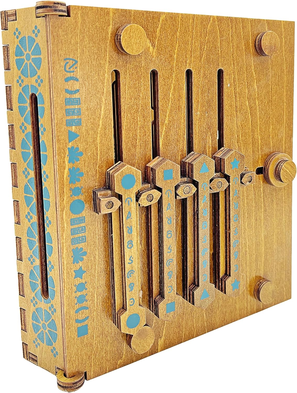 Project Genius Caesar's Codex Classic Wooden Puzzle Box for Kids 8+, Teens, and Adults - Secret Hidden Compartment for Cash, Valuables, and Gift Cards - True Genius Brainteaser, Solve Code to Open Box