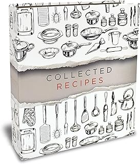 Better Kitchen Products Recipe Binder, 8.5" x 9.5" 3 Ring Binder Organizer Set (with 50 Page Protectors, 100 4" x 6" Recipe Cards & 12 Category Divider Tabs) Sleek Kitchen Design