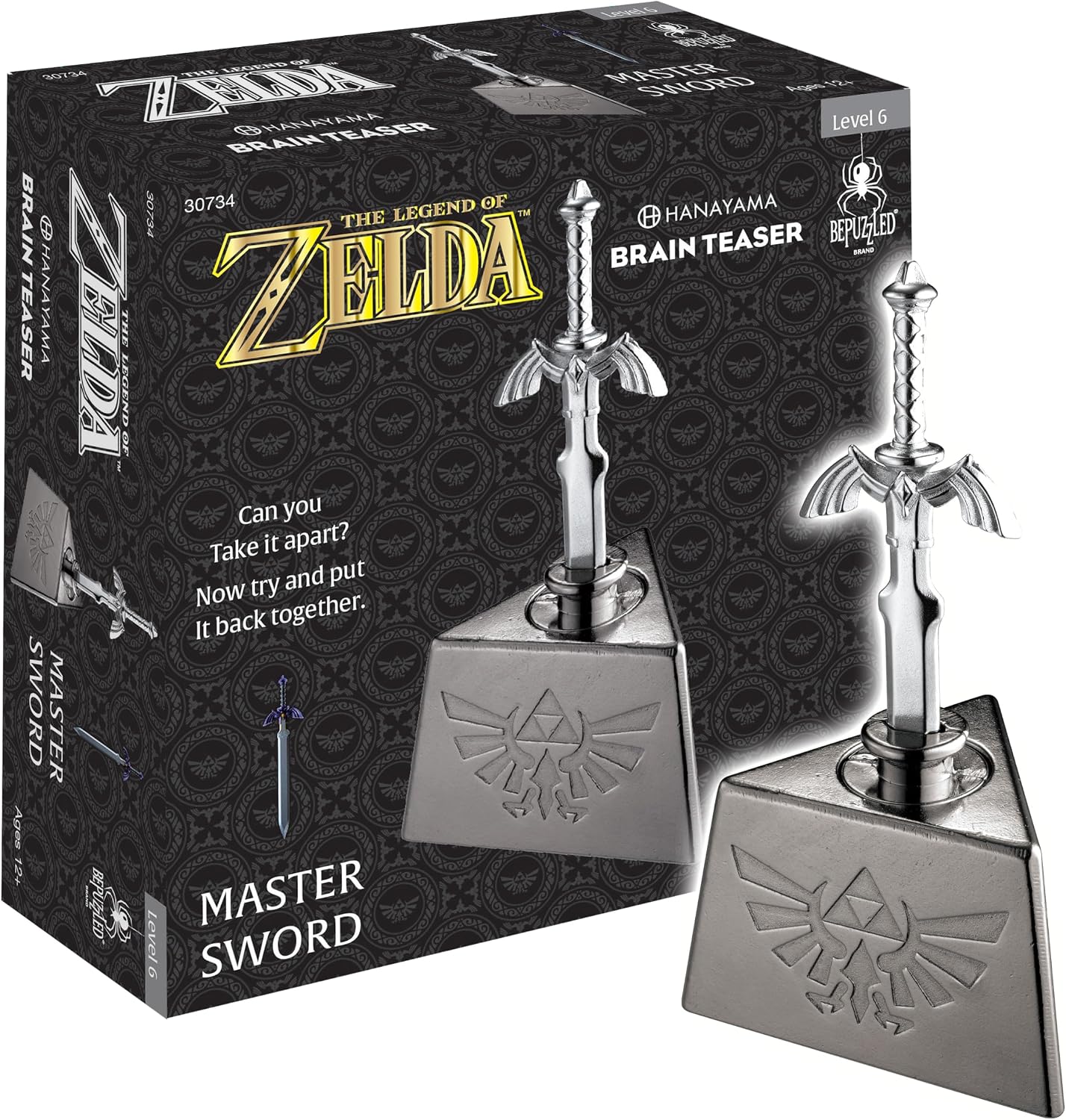 Legend of Zelda Master Sword Hanayama Metal Brain Teaser, Level 6 Ages 12+