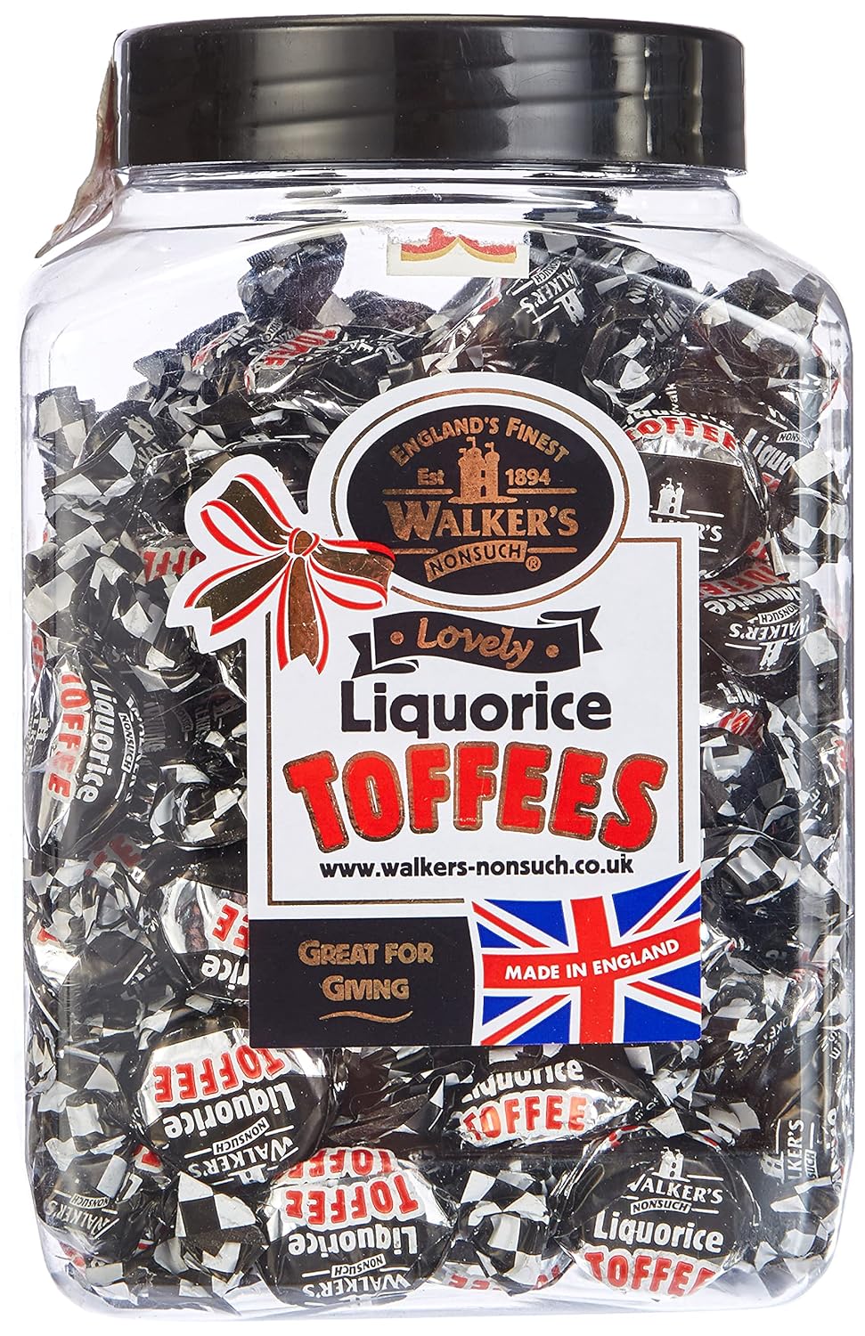 Walkers' Nonsuch Liquorice Toffees | with Condensed Milk & Black Treacle | Imported from the UK | Traditional British Candy | Old Fashioned Licorice Toffee | 44.09 Oz (1.25kg)