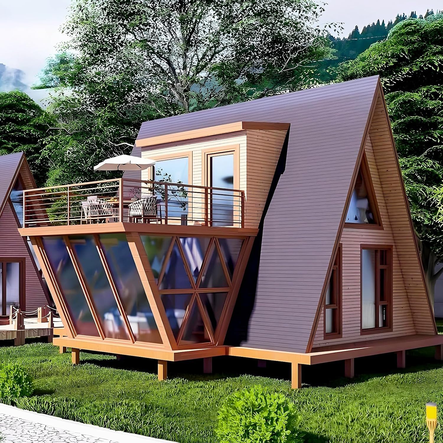 Modern A-Frame Triangle House Kit – Prefab Tiny Homes for Sale Modular Small Cabin Home, Tiny House with Loft Design for Vacation, Backyard Living, or Scenic Rentals, Tiny Houses To Live in For Adults