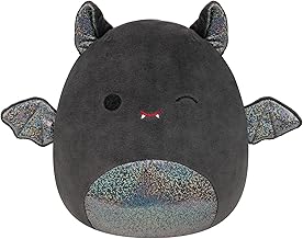 Squishmallows Original 8-Inch Emily Bat with Sparkly Ears and Belly - Medium-Sized Ultrasoft Official Jazwares Plush