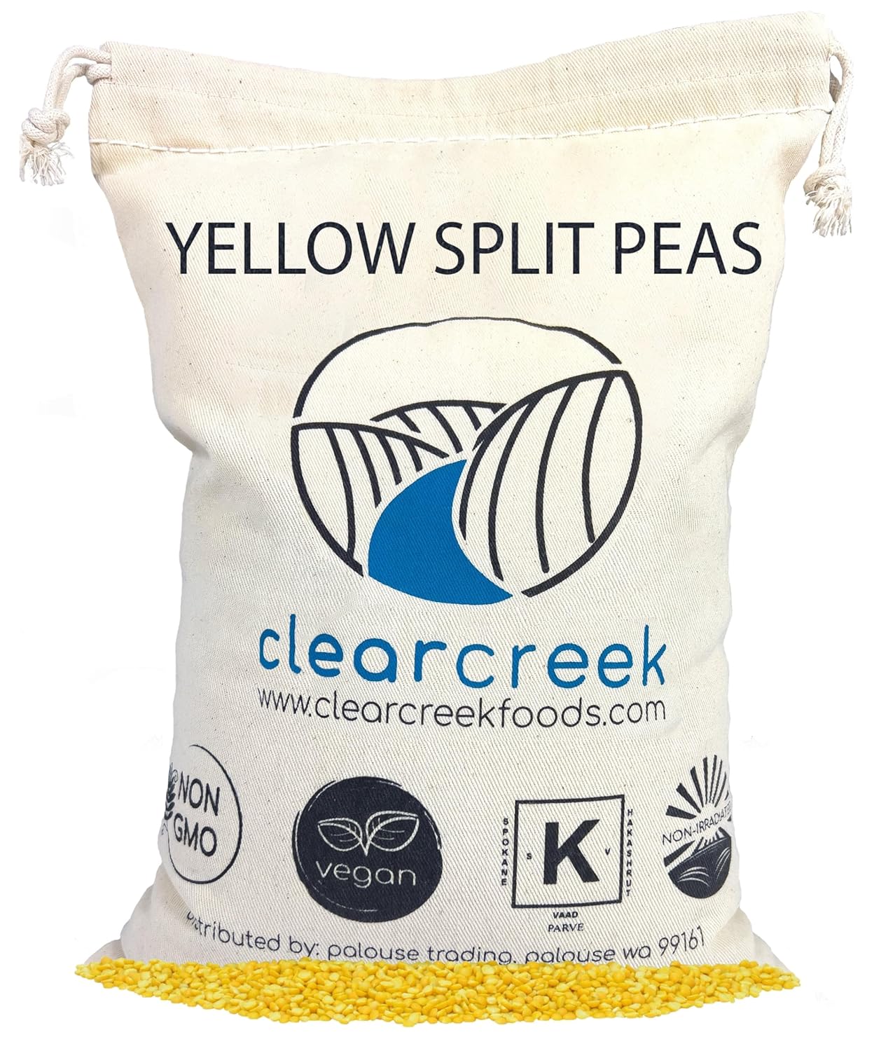 Certified Glyphosate Residue Free Yellow Split Peas | 4 lbs | Non-GMO | Kosher | Vegan | Dried | High in Fiber and Protein | Non-Irradiated