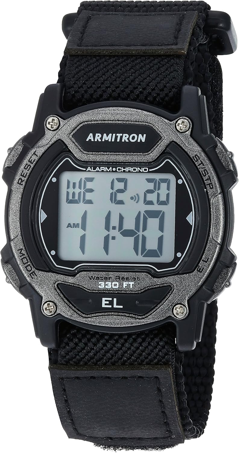 Armitron Sport Unisex Digital Chronograph Nylon Strap Watch, 45-7004