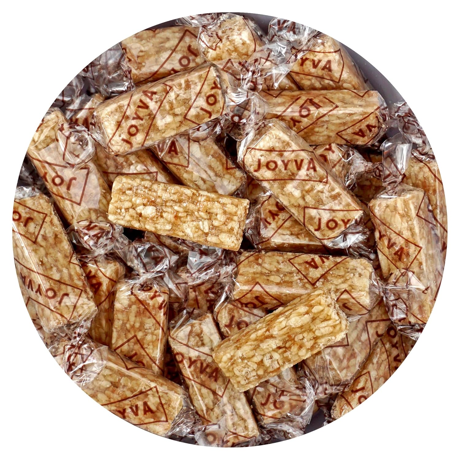 Sesame Crunch Bars, 1 Pound Bulk Bag, Honey Sesame Individually Wrapped Candy Bars, The Hampton Popcorn & Candy Company