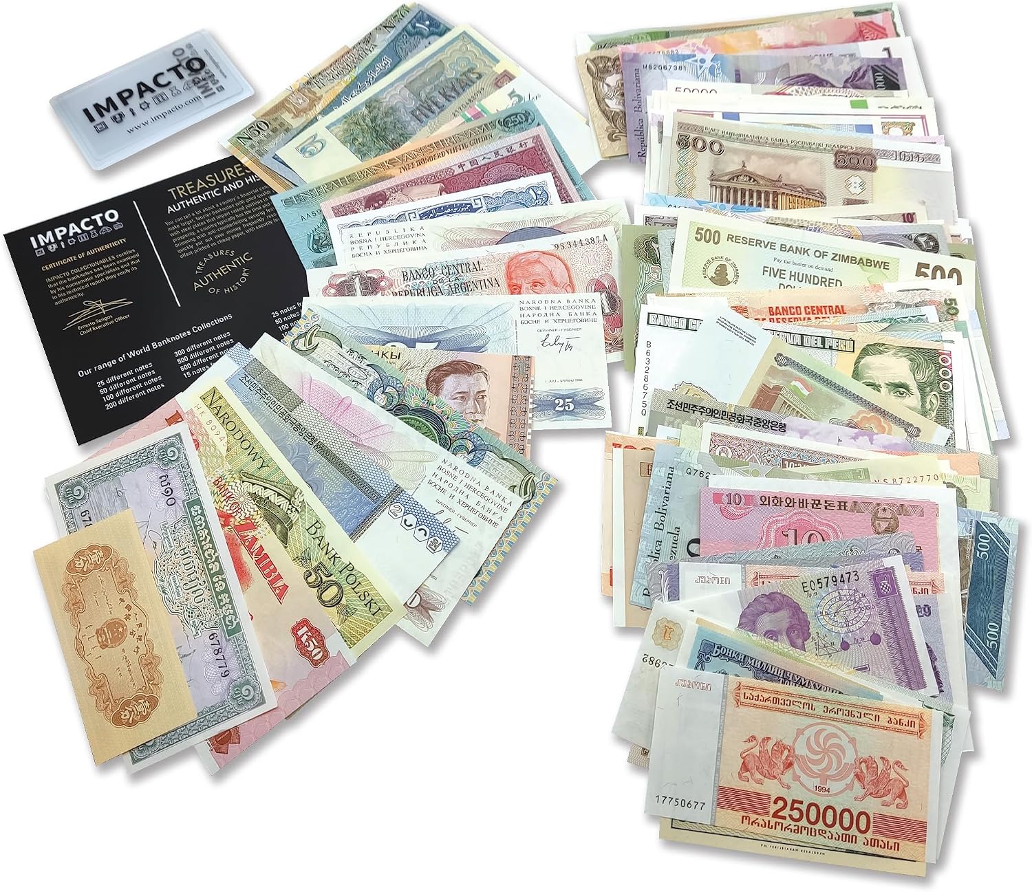 IMPACTO COLECCIONABLES 100 Mixed Banknotes of The World - Collectible Notes for Collectors- Ancient and Old Banknotes Collection