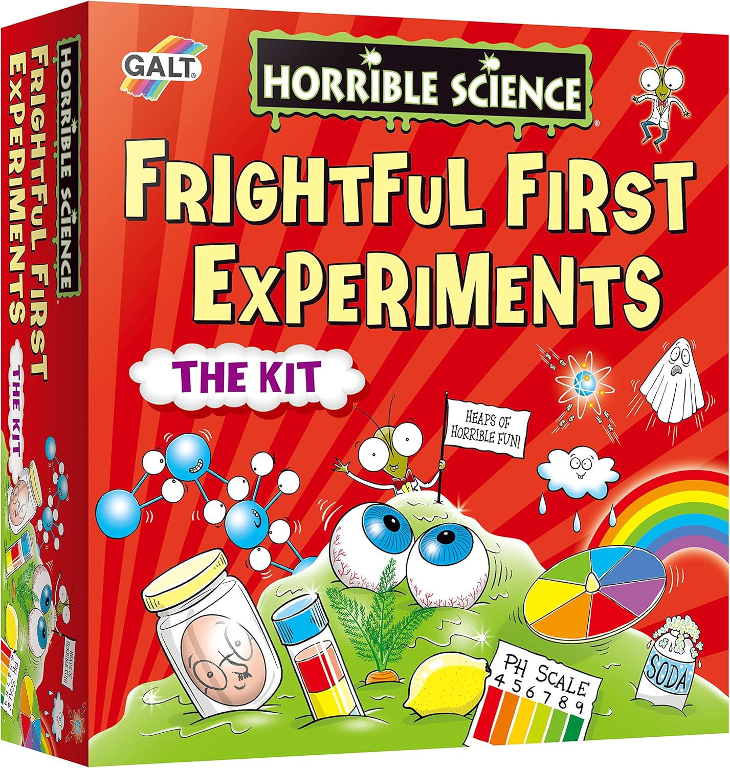 Galt Frightful First Experiments -Horrible Science Craft Kit for Kids, 18 Fun STEM Science Kit and Experiments Set for Children-Goggles, Test Tubes and Guide -Gift for Girls and Boys Ages 6 Years Plus