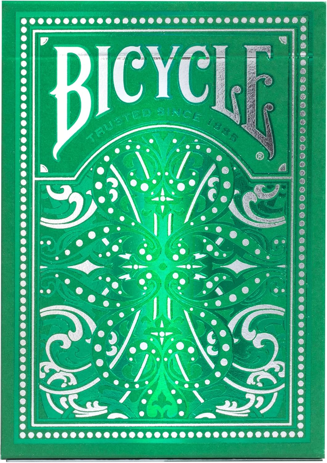 Bicycle Jacquard Premium Playing Cards, Silver and Emerald Green, 1 Deck